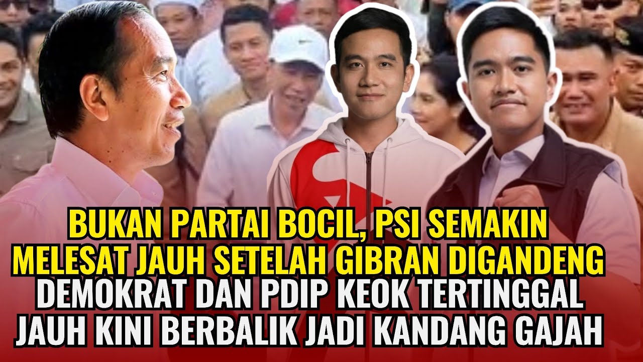 PSI melesat jauh setelah Gibran digandeng 🔥 Demokrat dan PDIP keok tertinggal jauh