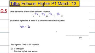 Edexcel Higher P1 March 2013 Q5