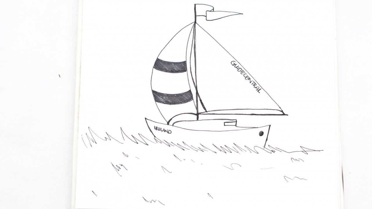 Как нарисовать яхту карандашом поэтапно для детей