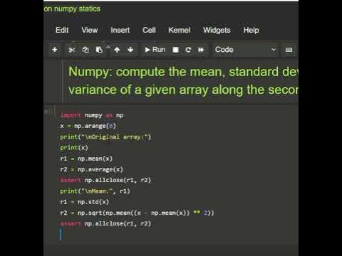 #python Numpy Compute the mean, standard deviation and variance of a ...