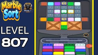 Marble Sort hard level 807 walkthrough solution