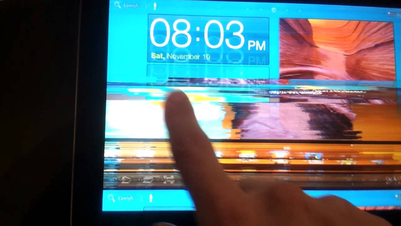 Samsung galaxy tab 10.1 flickering screen - YouTube