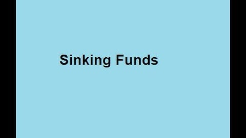 Sinking Funds