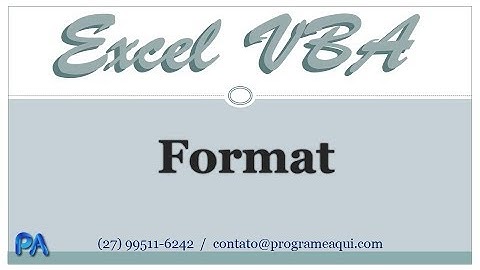 Dica de Excel VBA como usar o método FORMAT