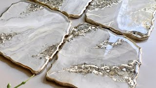 Beautiful Marble Effect in Resin Coasters