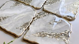 : Beautiful Marble Effect in Resin Coasters