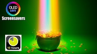 Pot Of Gold Saint Patrick's Day Screensaver - 10 Hours - 4K - Oled Safe