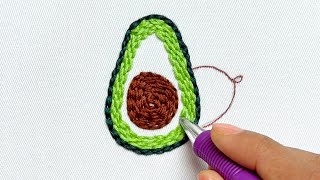 Punching needle embroidery design | avocado embroidery | magic needle | unique embroidery