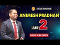 Animesh pradhan air 2 ias topper  upsc result 2023  mock interview  vajirao  reddy institute