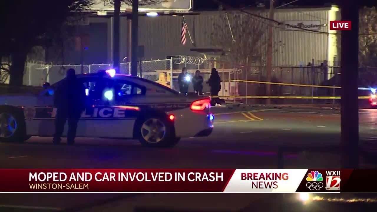 At least one injured after moped-involved crash in Winston-Salem - YouTube