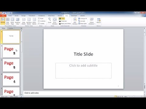 how to insert page number in powerpoint slide master