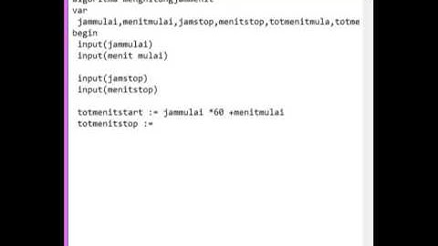Algoritma Menghitung Jam dan Menit