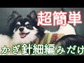 【かぎ針犬用セーター】とじはぎ無し簡単な小型犬のセーターを100均毛糸NEWケークで編んでみました