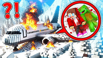 Mikey and JJ Survive MOUTAIN AIRPLANE CRASH in Minecraft ! - Maizen