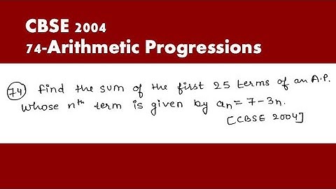 (CBSE 2004),  74  Arithmetic Progressions
