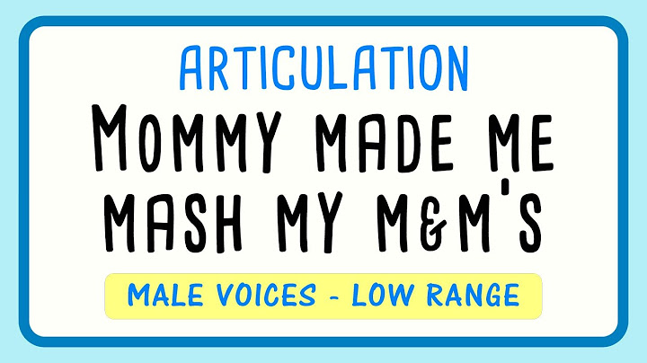 Mommy Made Me Mash My M&M's Vocal Warm Up - MALE VOICE
