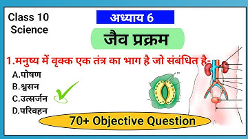 जैव प्रक्रम Objective Question Class 10 ||Chapter 6 jaiv prakram MCQ || भाग 1
