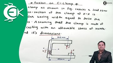 Problem on C Clamp - Design Cotter Joint Knuckle Joint Levers and Offset Links - Design of Machine