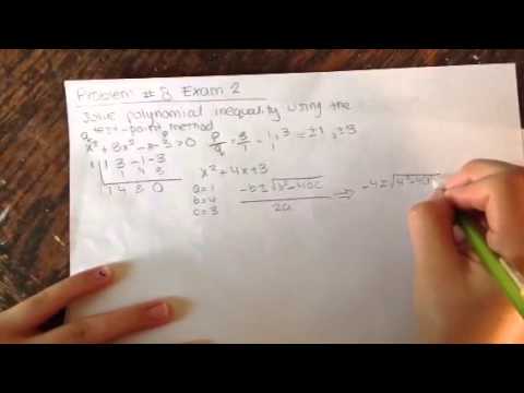 Solving an inequality using the test point method