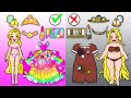 Trucos Y Manualidades Para Muñecas De Papel - Gorda Vs Delgada Cambio De Imagen De Rapunzel Arcoiris