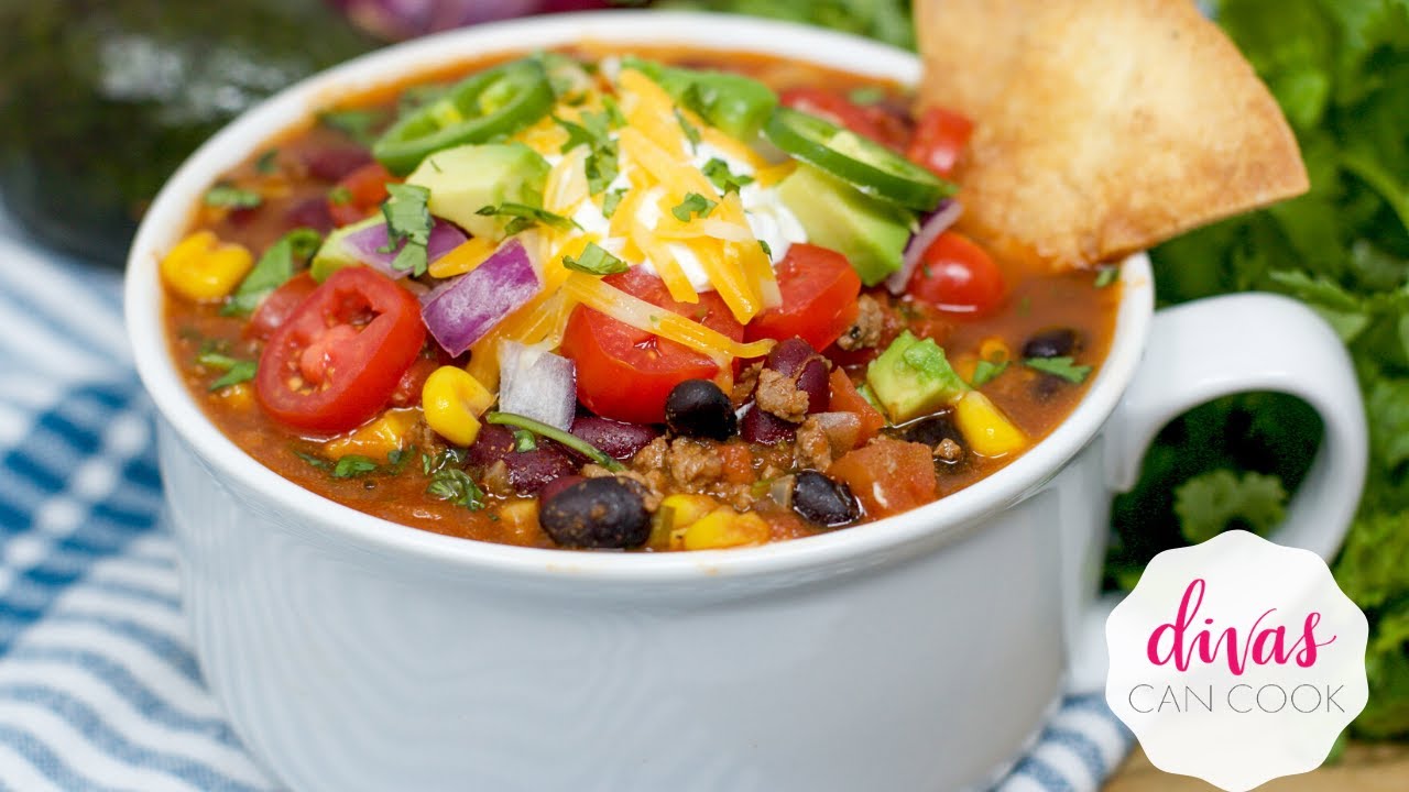 Easy Taco Soup~ Quick Dinner Idea! | Divas Can Cook