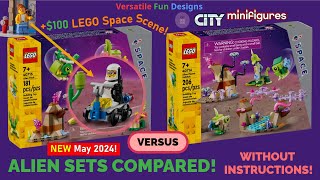 LEGO Space Alien Sets COMPARED! Reviews and Speed Builds Without Instructions! 40715 vs 40716