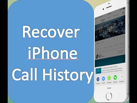 how to recover call history on iphone
