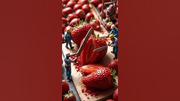 Miniature Factory Workers Making Strawberry Juice in a Giant Factor #animasi #animation