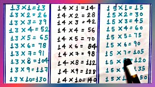 Learn Tables of 13, 14 and 15 | Table of 13 | Table of 14 | Table of 15 | Mutiplication | RSGauri