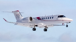 Bombardier Learjet 75 (LJ75) landing & departing Montreal (YUL/CYUL)