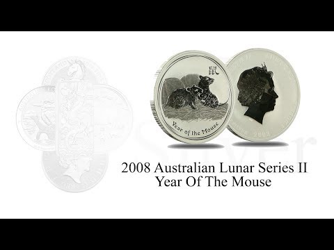 2008 Perth Mint Lunar Series II - Year Of The Mouse 1oz Silver Bullion Coin
