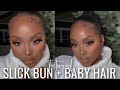 How To: SUPER Sleek Bun + How I Lay My Edges On Natural Hair | Slick Bun + Baby Hair Tutorial