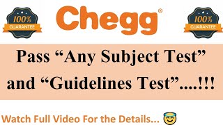 ♦🥳"Chegg® - Clear Any Subject Test and Guidelines Test"♦✌#Chegg #FreeLancing #EarnOnline