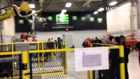 Romeo Middle School STEM students work with robotics at R & E Automated in Macomb. @macombdaily