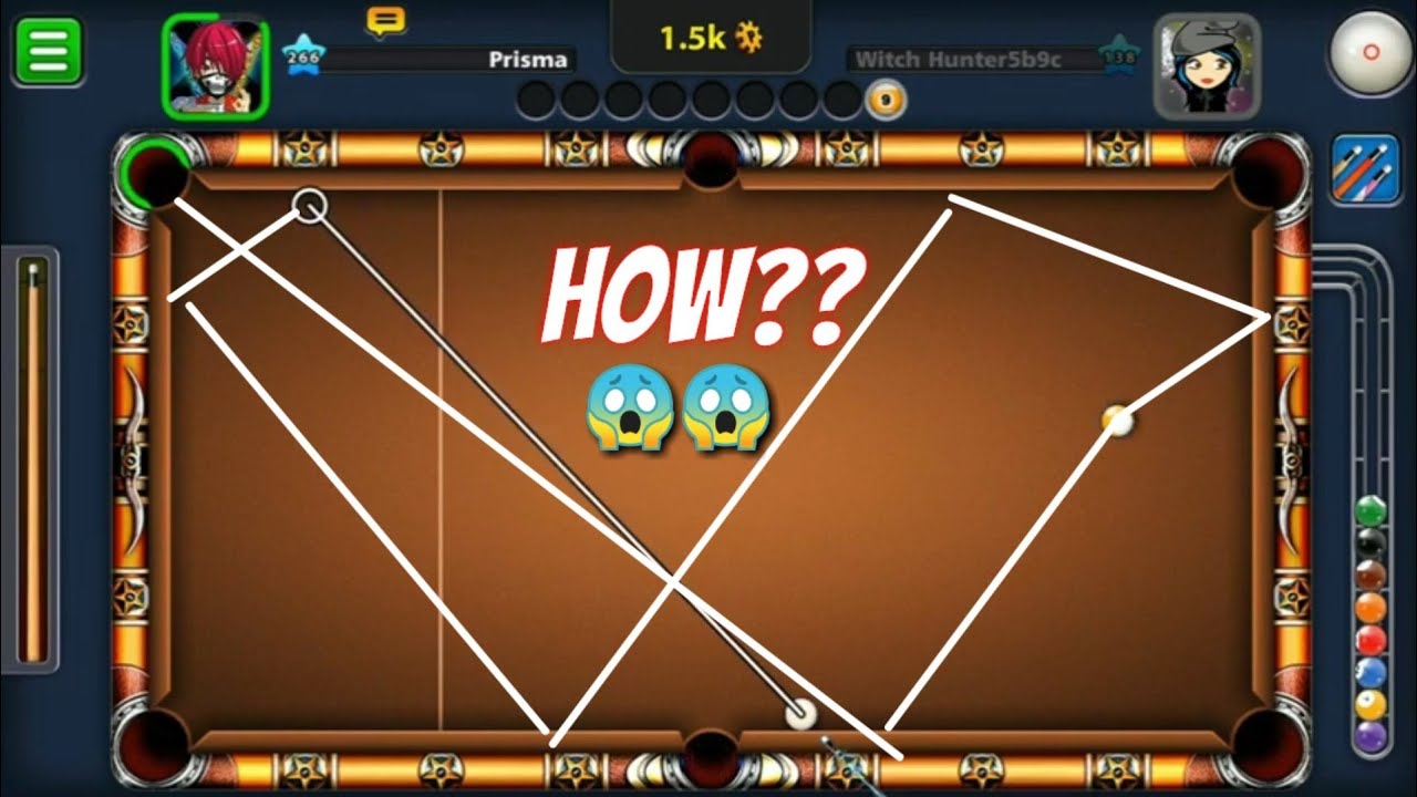 8 Ball Pool Insane Trick And Kiss Shots Prisma 8 Ball Pool Youtube