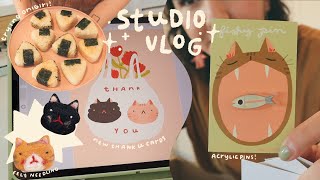 I MOVED ✶ WORKING IN A NEW SPACE, TRYINOUT NEEDLE FELTING + BLOCK PRINTING / STUDIO VLOG O51