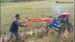 uji coba traktor sawah pake roda dobel pulll ternyata sangat aman di pakai sawah lumpur dalam