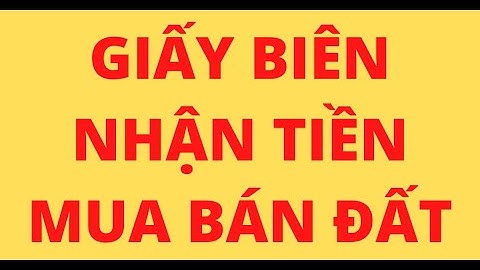 GIẤY BIÊN NHẬN TIỀN MUA BÁN ĐẤT