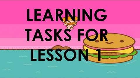 LEARNING TASKS for LESSON 1: Recognizing Parts of a Simple Paragraph