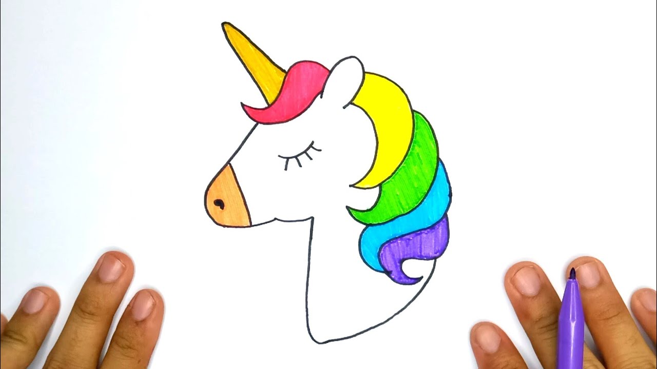 How To Draw A Unicorn / Cara Menggambar Unicorn - Youtube