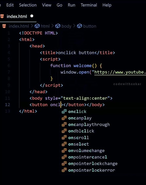 Button onclick tag in html | html | #coding #programming #html #css