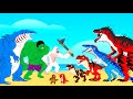 Evolution Of SHARKZILLA, Hulk And WHITE KING KONG Vs DINOSAUR JURASSIC WORLD T-REX | Animation Skill