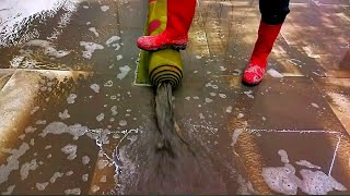 Flooded / Unbelieveable dirty carpet cleaning satisfying rug cleaning ASMR