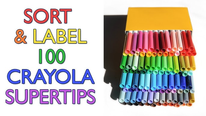 120 Crayola Super Tips Label & Swatch in Color Order 