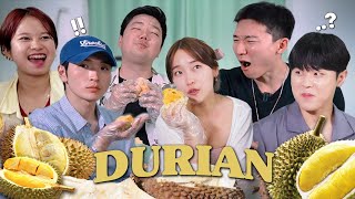Koreans’ First Time Trying Durian in DAVAO! (sweet potato..? mayo?)