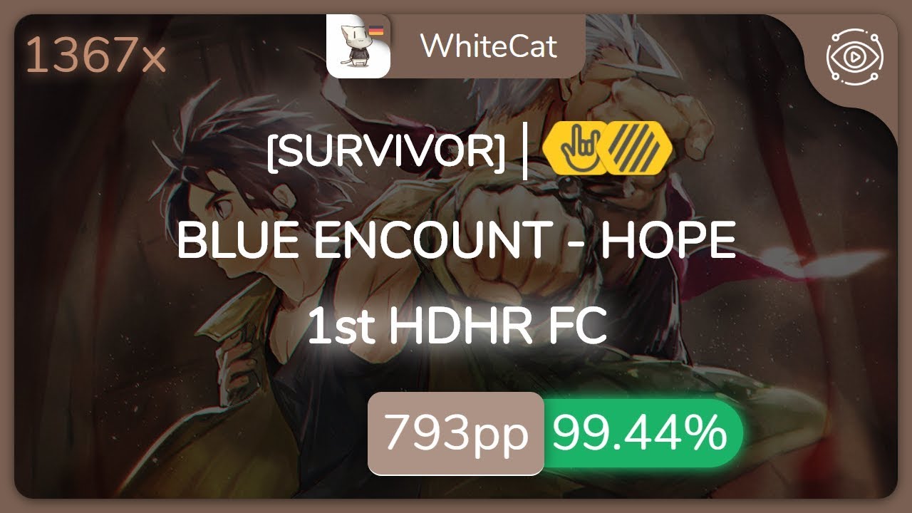 8 26 Whitecat Blue Encount Hope Survivor 1st Hdhr Fc 99 44 1 793pp Fc Osu Youtube