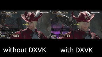 Final Fantasy XIV Benchmark on Arch Linux - Comparison of with/without DXVK