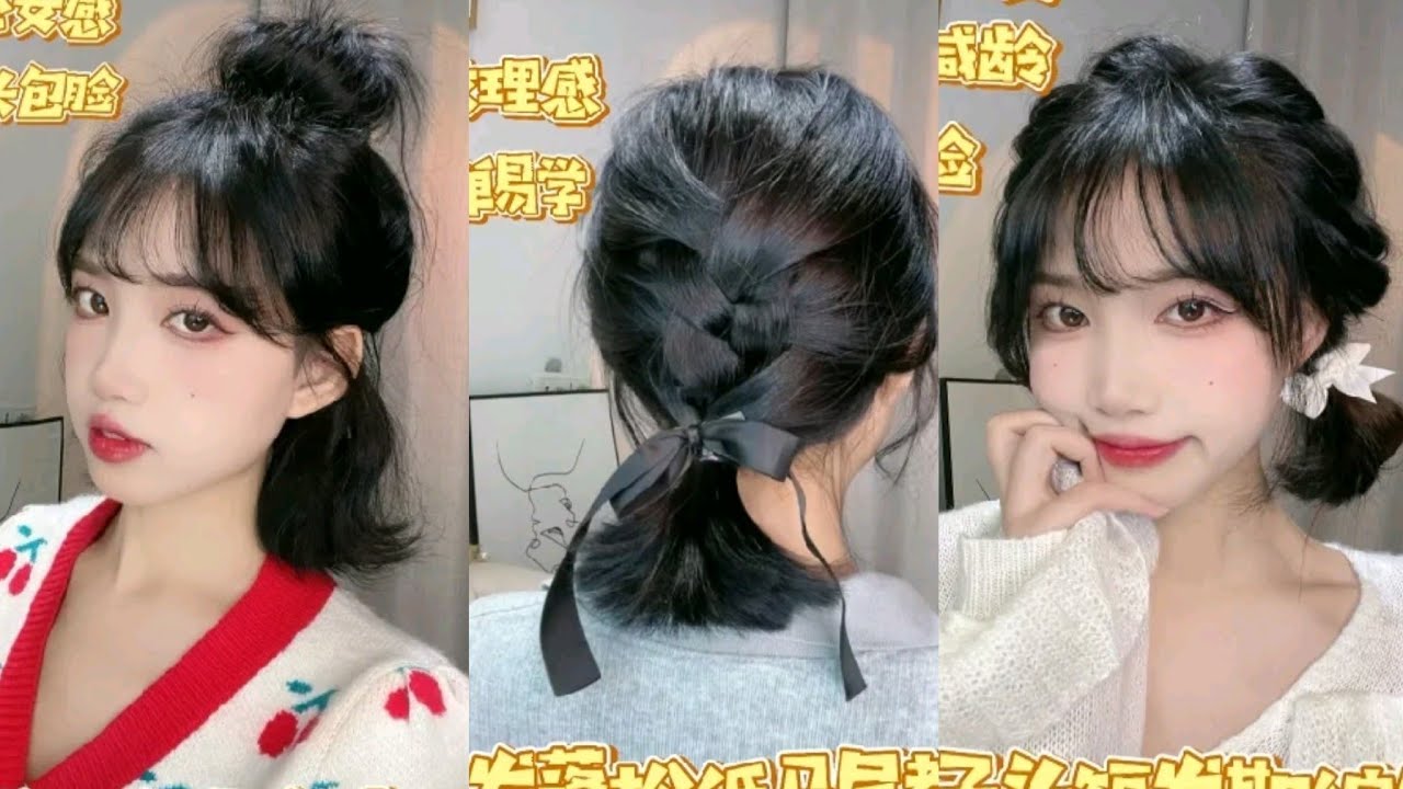 30 Cute Short Hair with Bangs Korean Style  Soft Layered Bob with Long  Bang