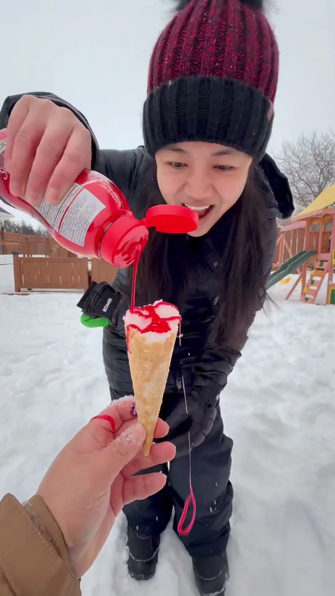 Snow ice cream surprise from baby ????❄️❤️??