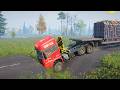 Trucks vs Speed Bumps With Extreme Broken Road Ep65 #snowrunner #speedbumps